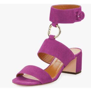 YDN Purple Chic Block Heel Gladiators Strappy Ankle Strap Open Toe Sandals Shoes